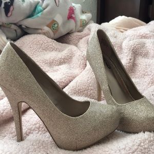 Rose-Gold Glitter Heels